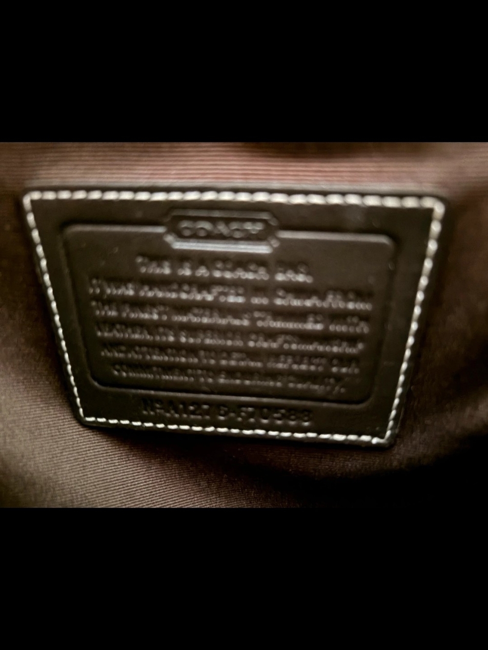 Coach Brown Signature Canvas Tote with Dark Brown Stripe - Picture 5 of 6